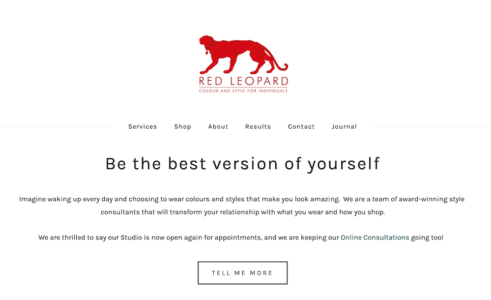website support, maintenance and content creation for colour and style consultancy Red Leopard