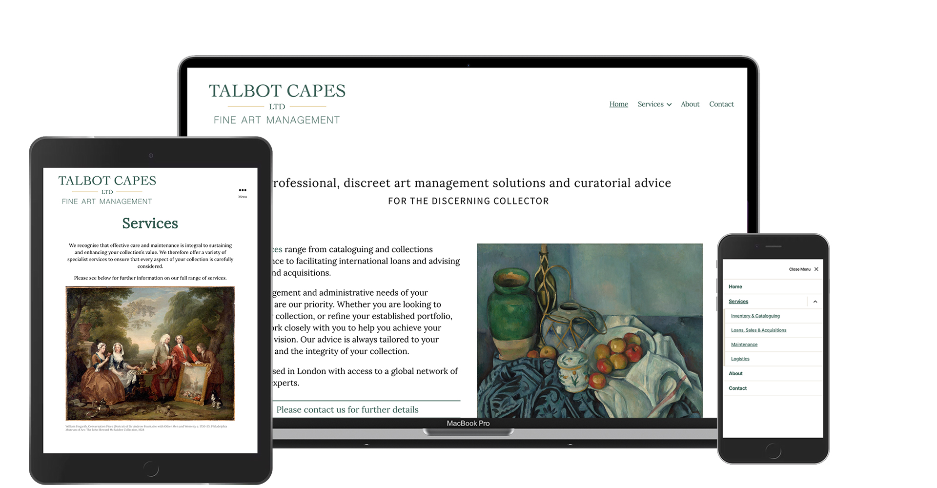 Talbot Capes responsive website